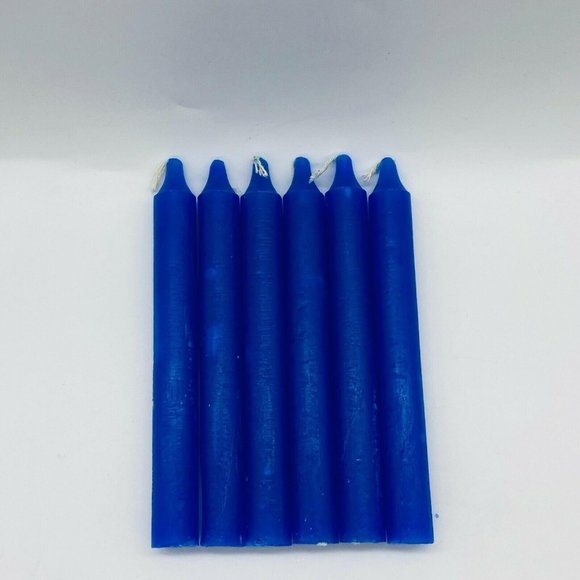 Wicca Candles  6″ Set of Six Blue Household Altar - Picture 2 of 4